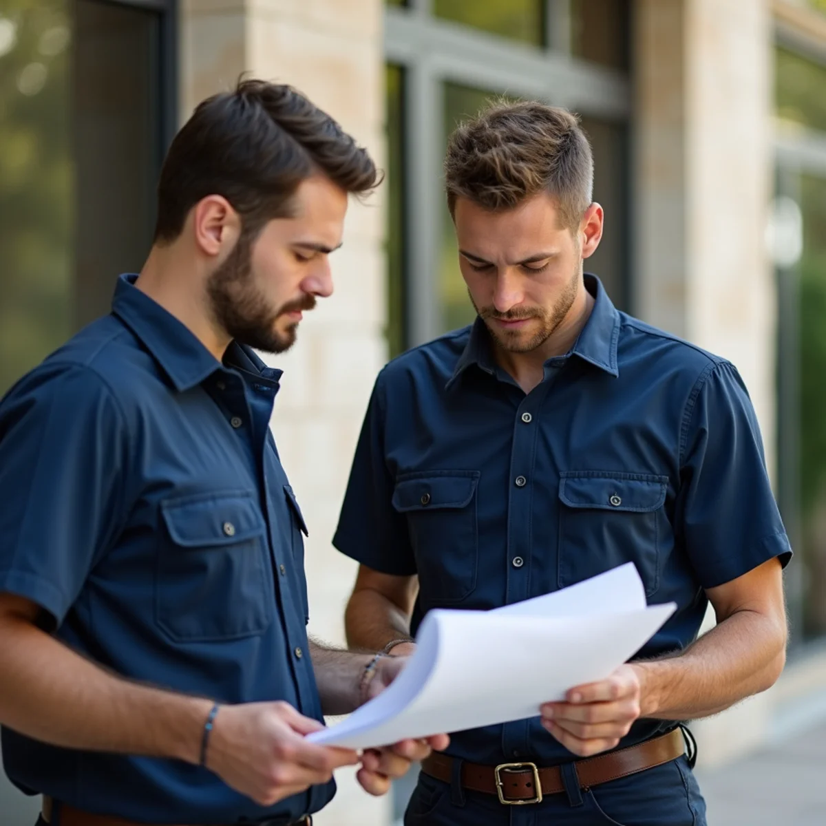Town Square Plumbing Co team inspecting estate plumbing system