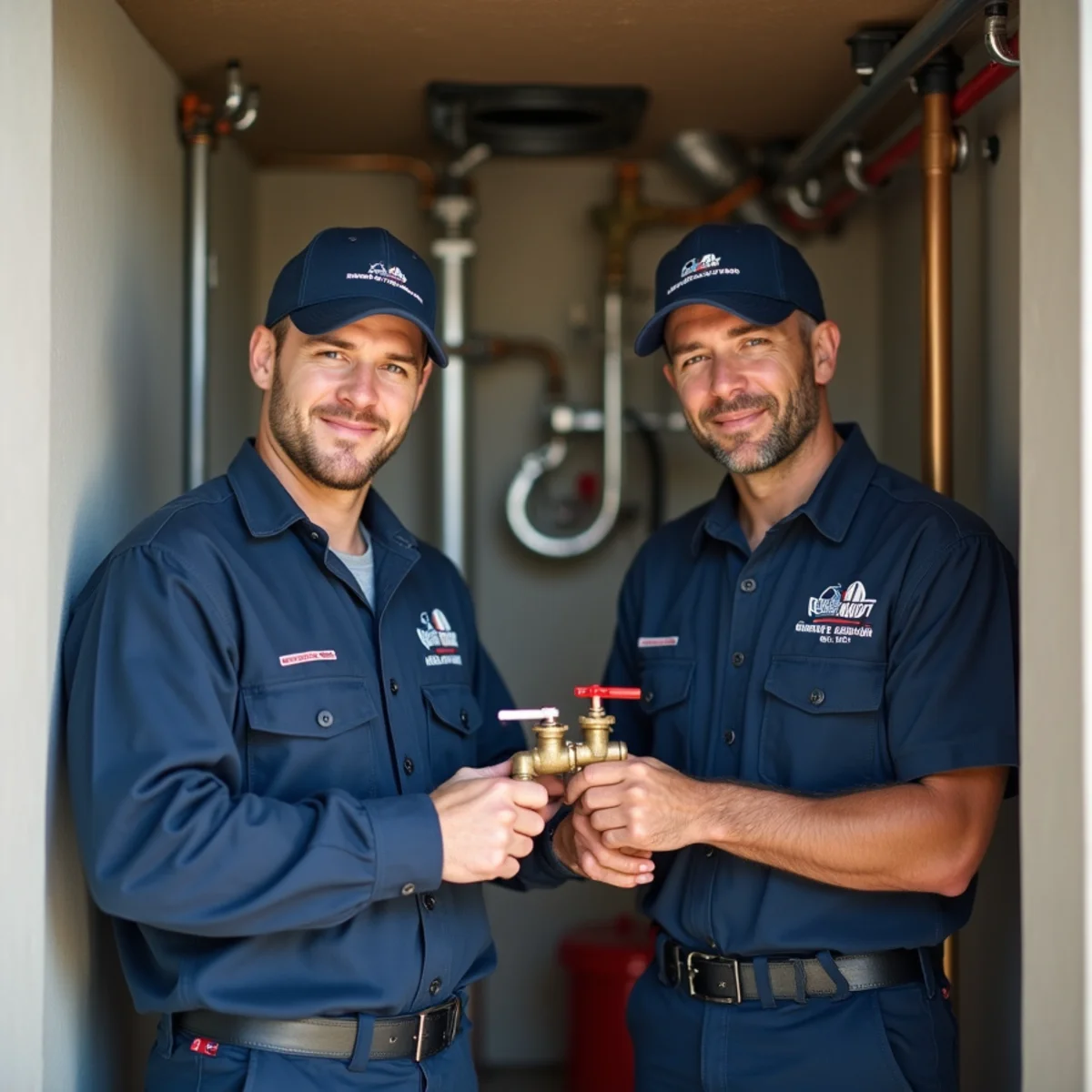 Master plumber showing homeowner main water shutoff valve location
