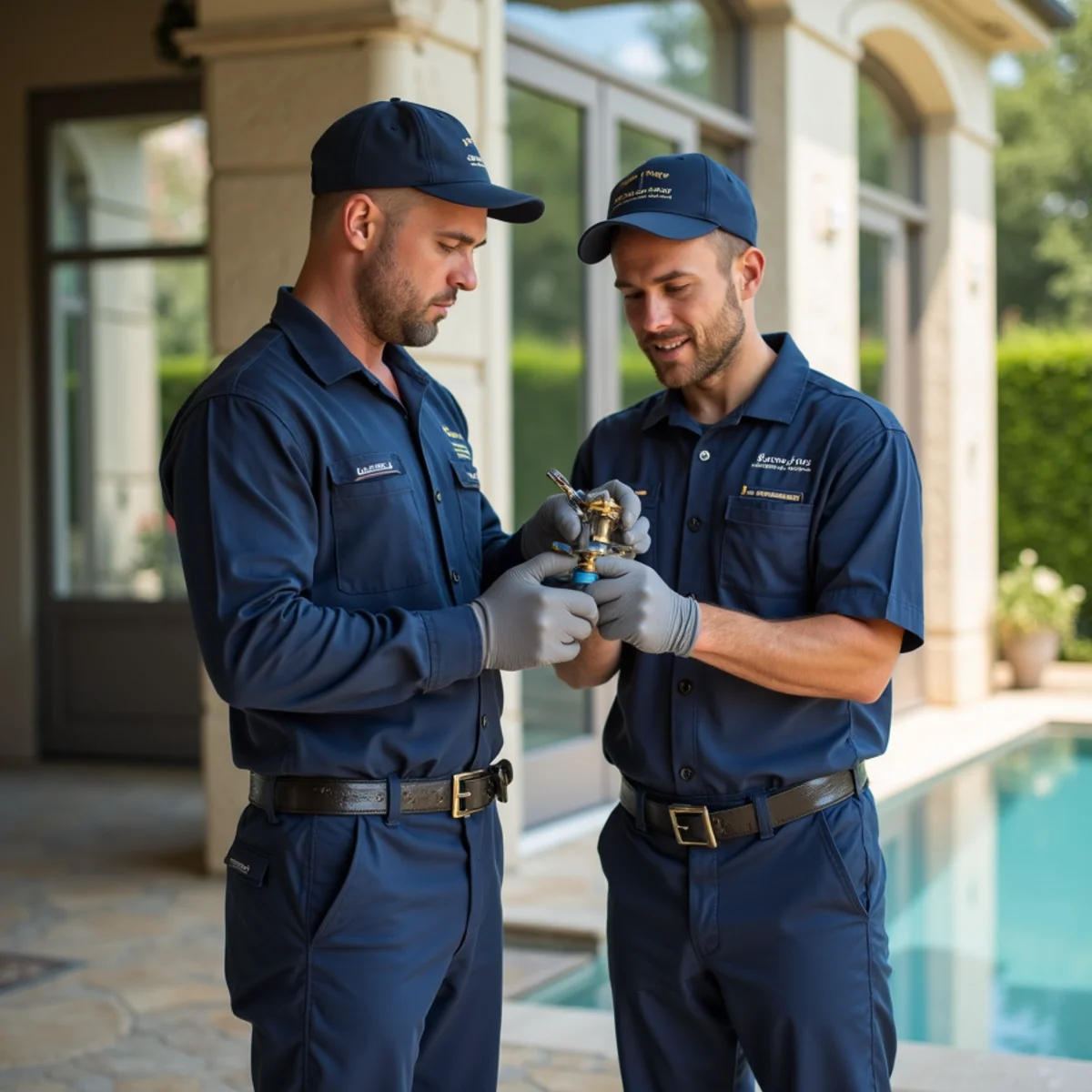 Pool house shower and plumbing maintenance in Southlake estate