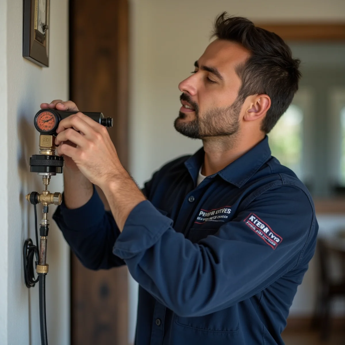 Town Square Plumbing master technician on site in Aurora TX