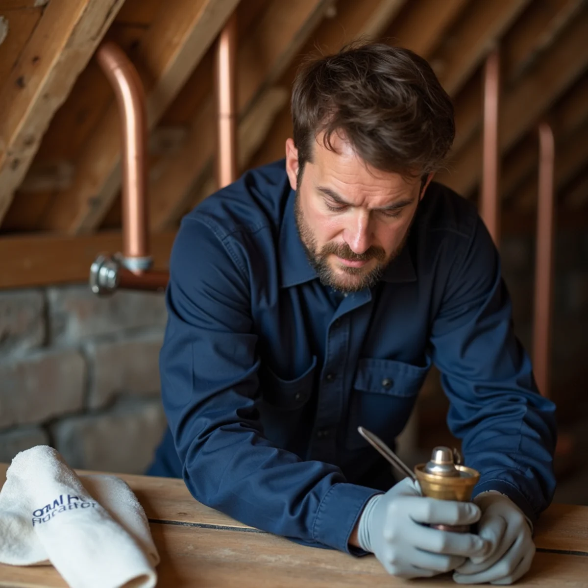 Town Square Plumbing master technician on site in Azle TX