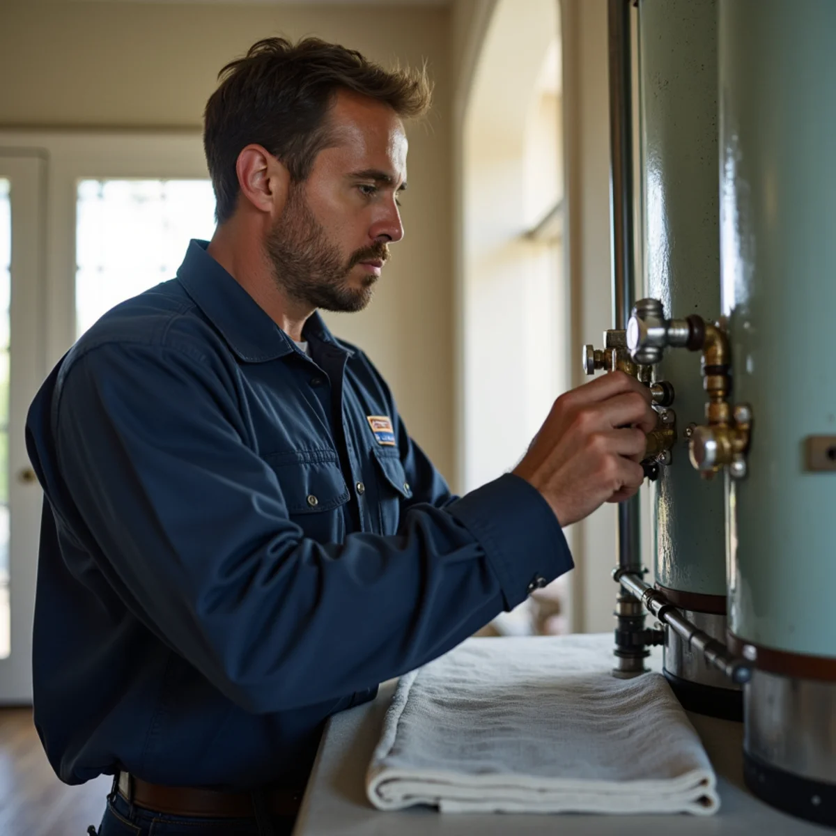 Town Square Plumbing master technician on site in Bartonville TX