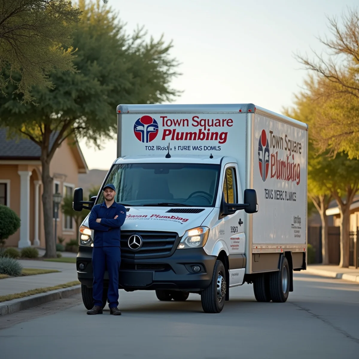 Town Square Plumbing Co service vehicle in Boyd TX