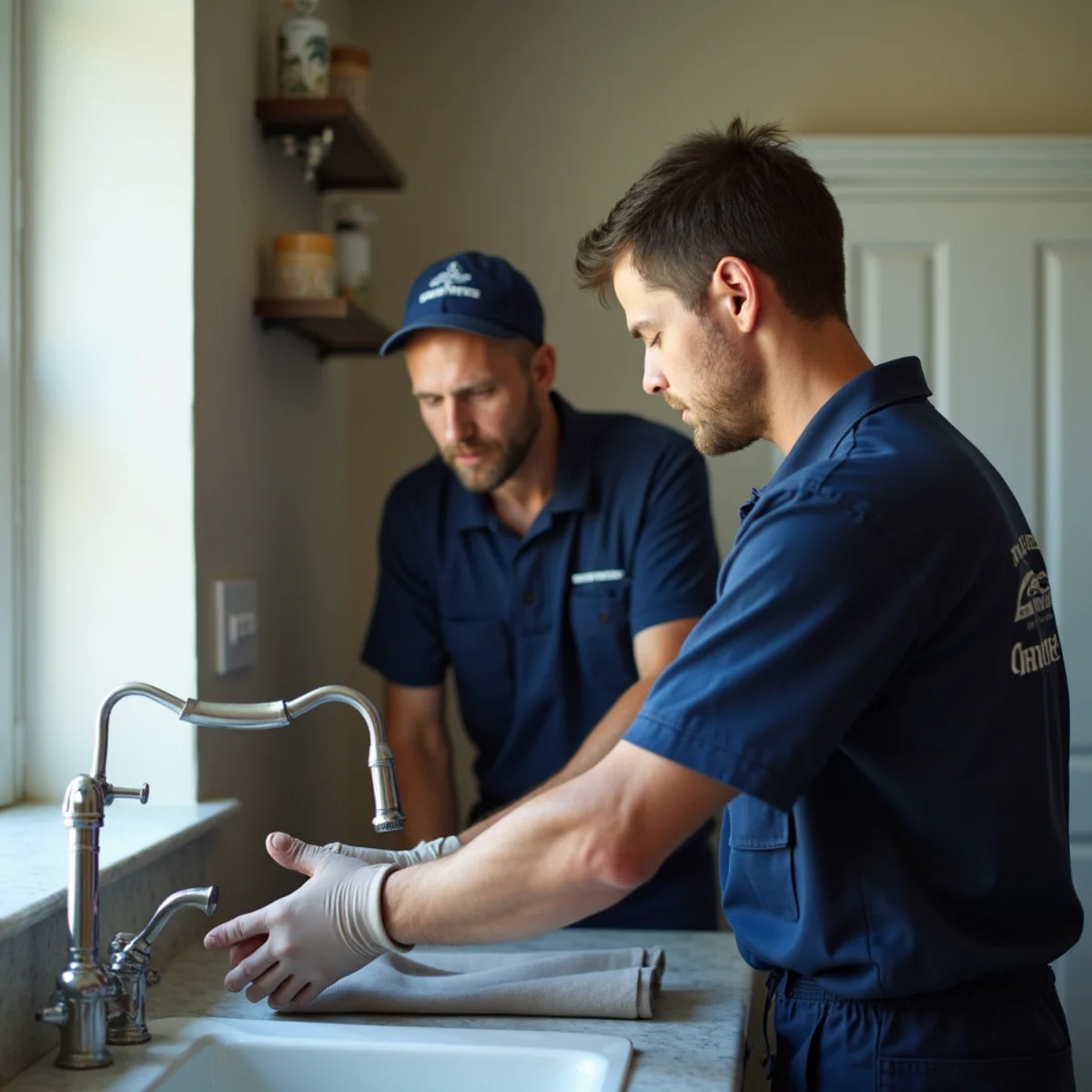 Town Square Plumbing master technician on site in Burleson TX