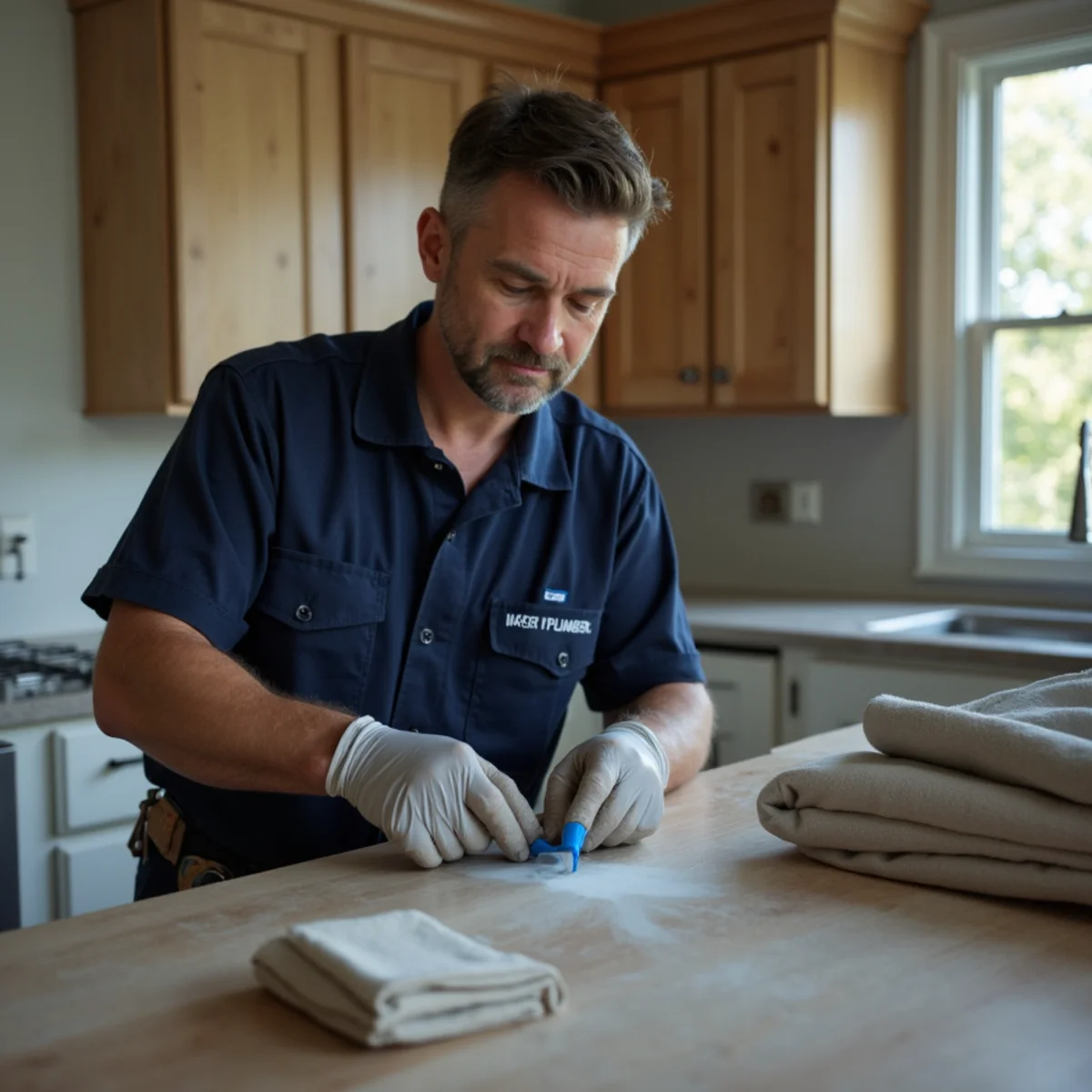 Town Square Plumbing master technician on site in Copper Canyon TX