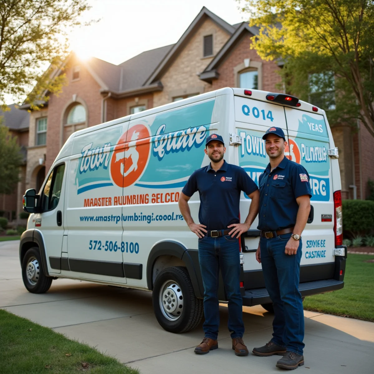 Town Square Plumbing Co service vehicle in Everman TX