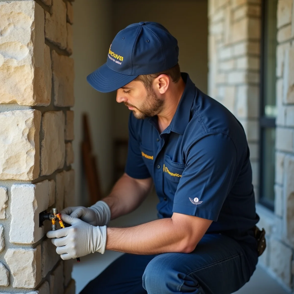 Town Square Plumbing master technician on site in Godley TX