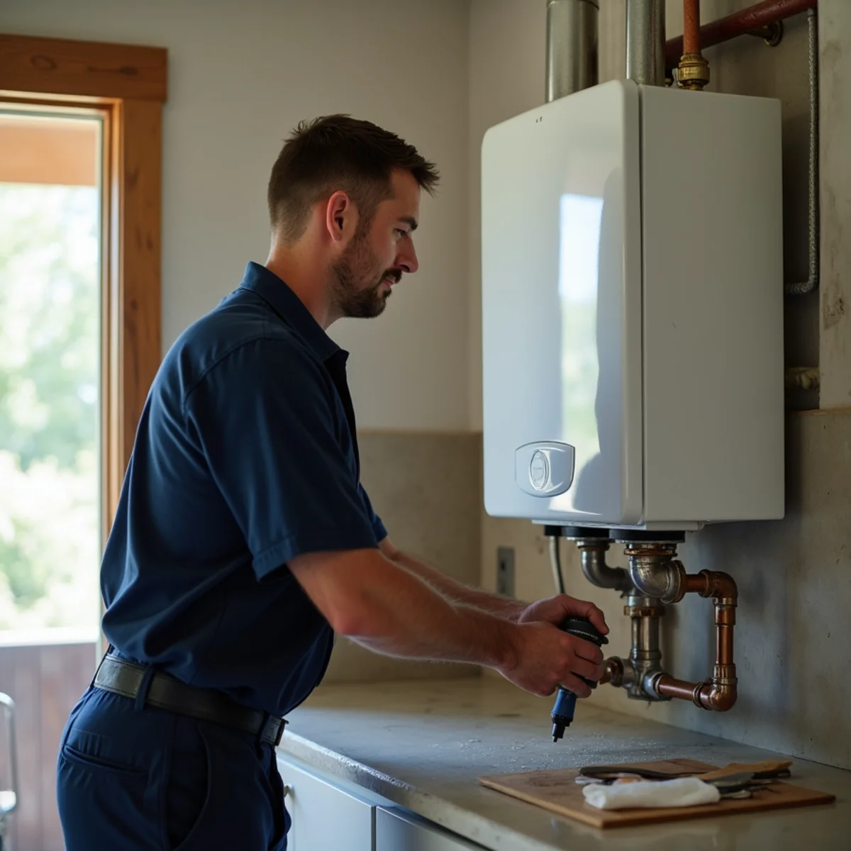 Town Square Plumbing master technician on site in Granbury TX