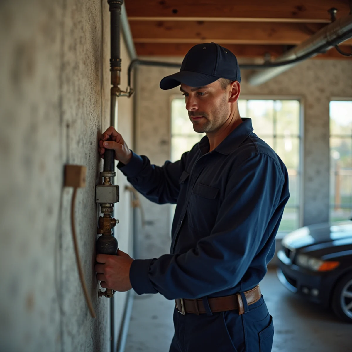 Town Square Plumbing master technician on site in Haslet TX