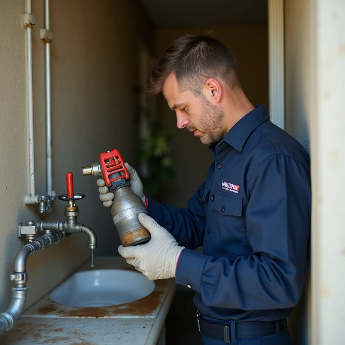 Town Square Plumbing master technician on site in Lake Worth TX