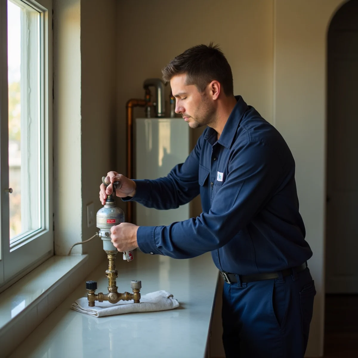 Town Square Plumbing master technician on site in Newark TX