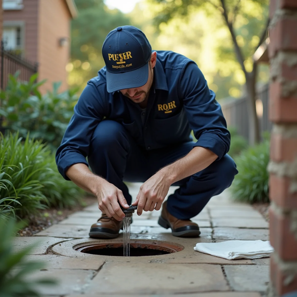 Town Square Plumbing master technician on site in North Richland Hills TX