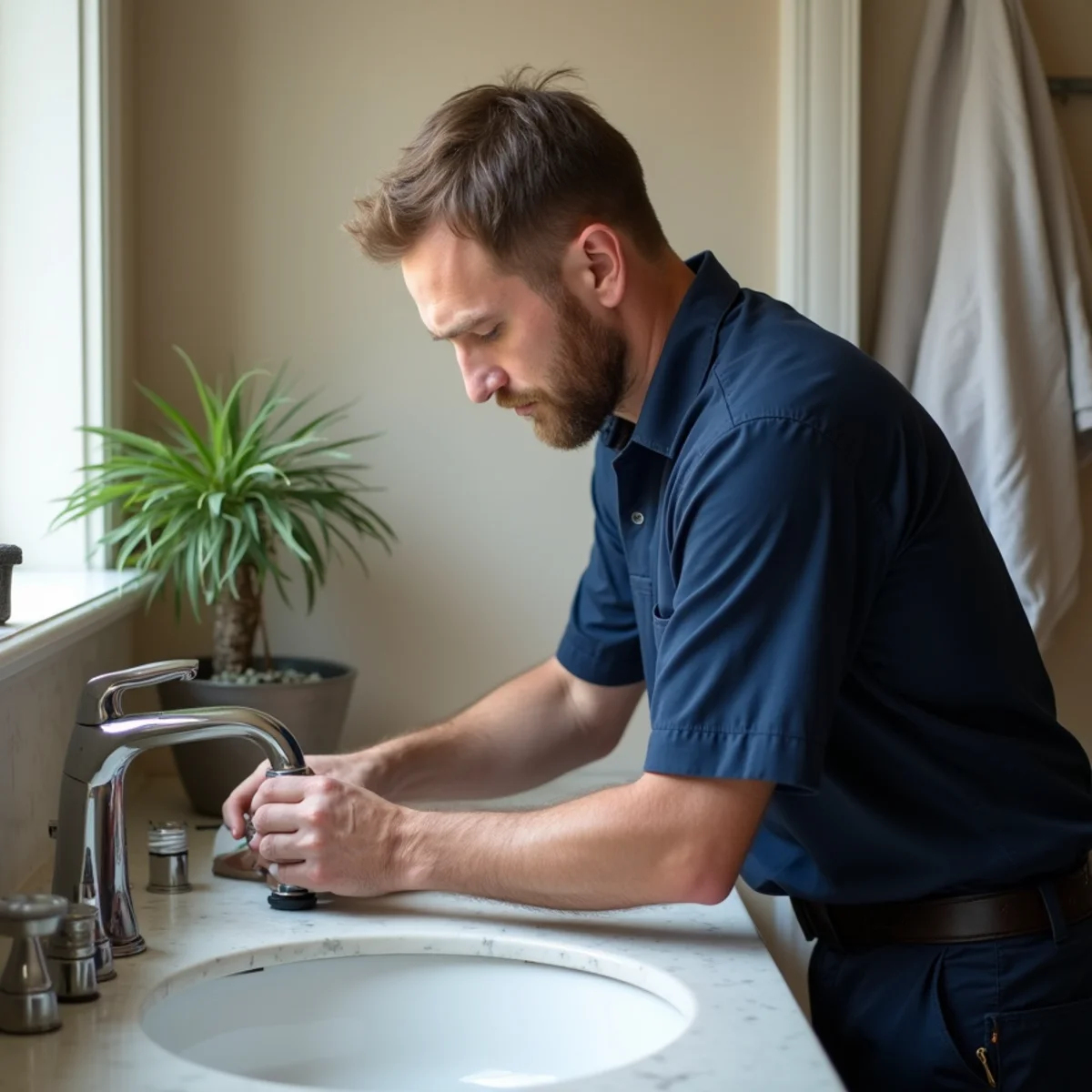 Town Square Plumbing master technician on site in Pantego TX