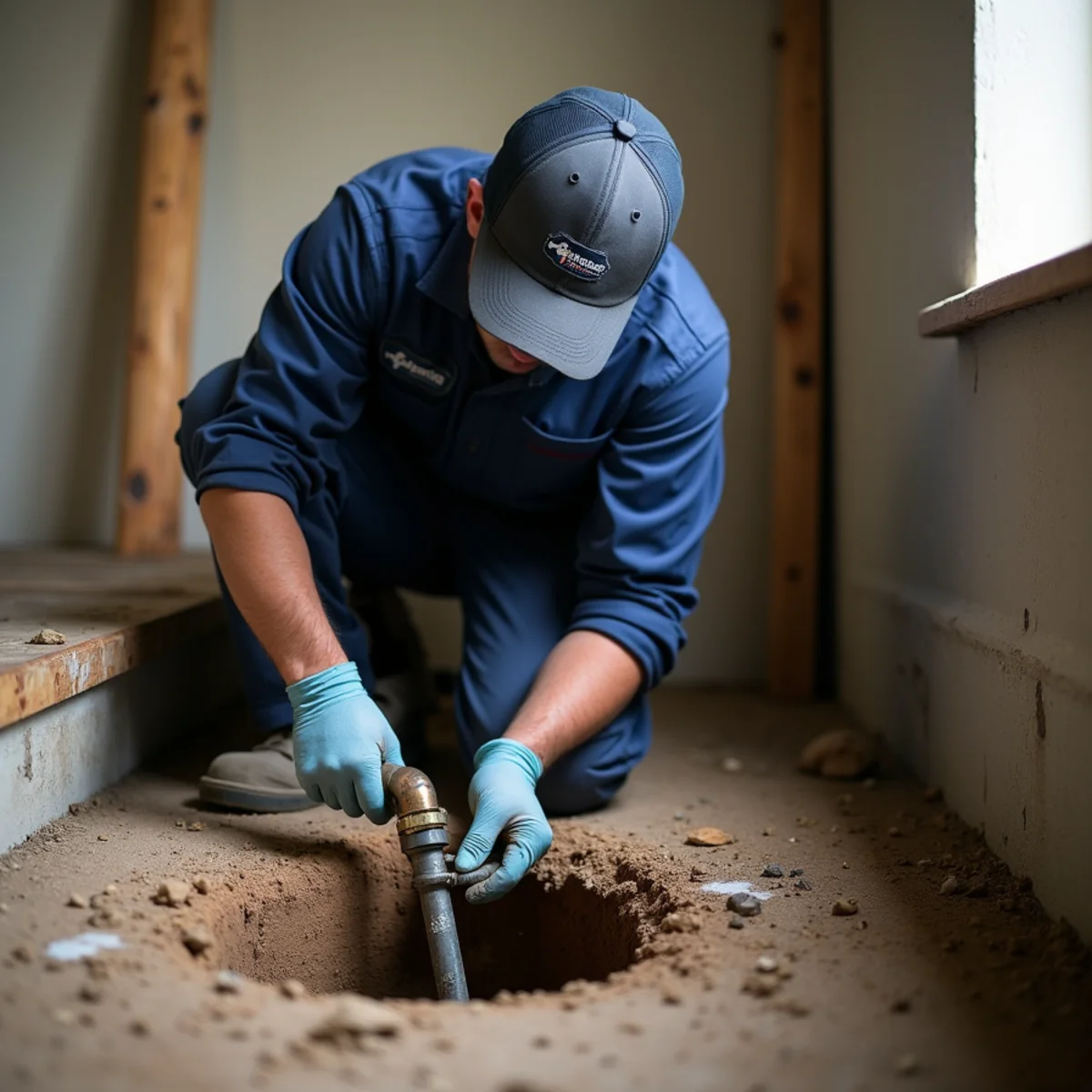 Town Square Plumbing master technician on site in Springtown TX