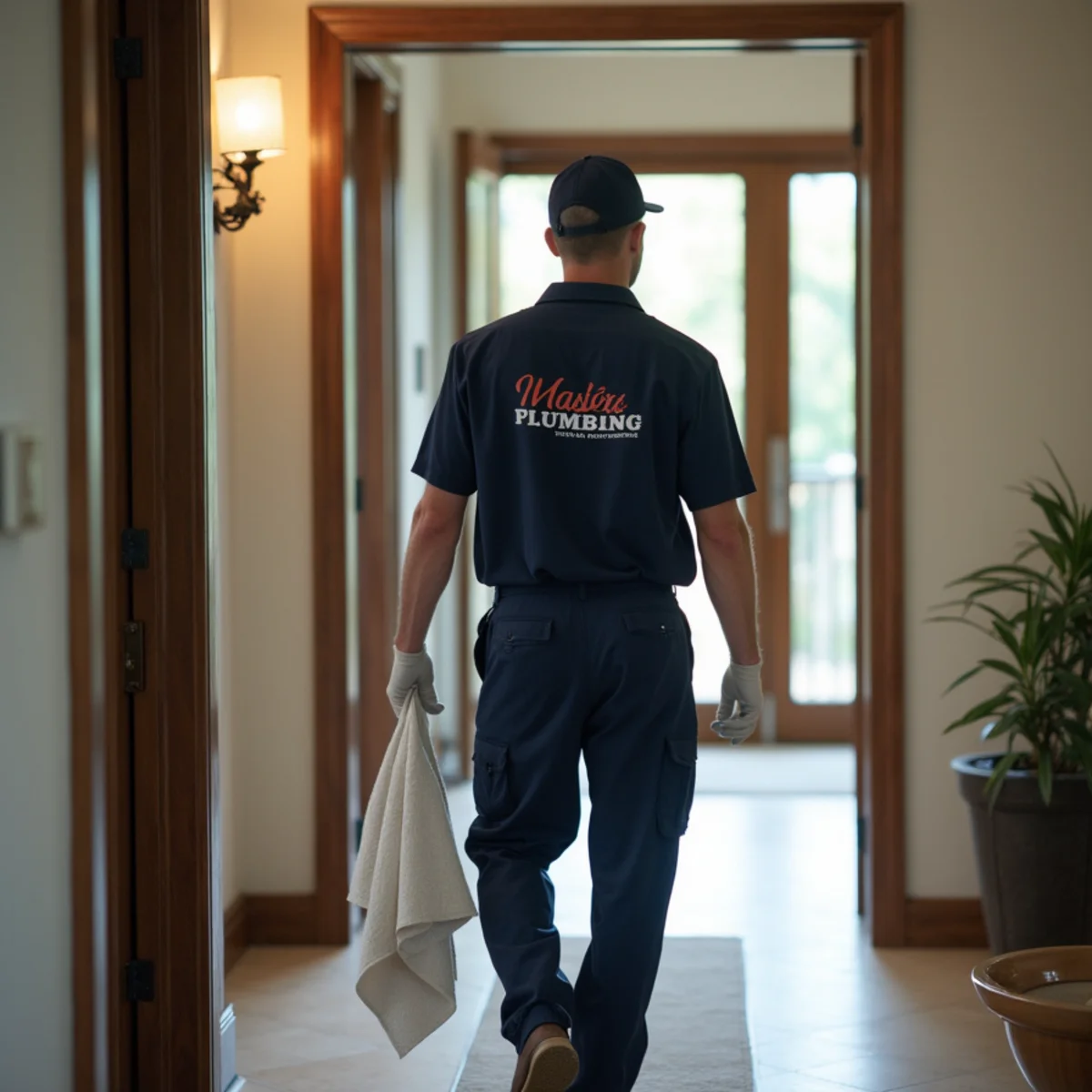 Town Square Plumbing master technician on site in Westover Hills TX