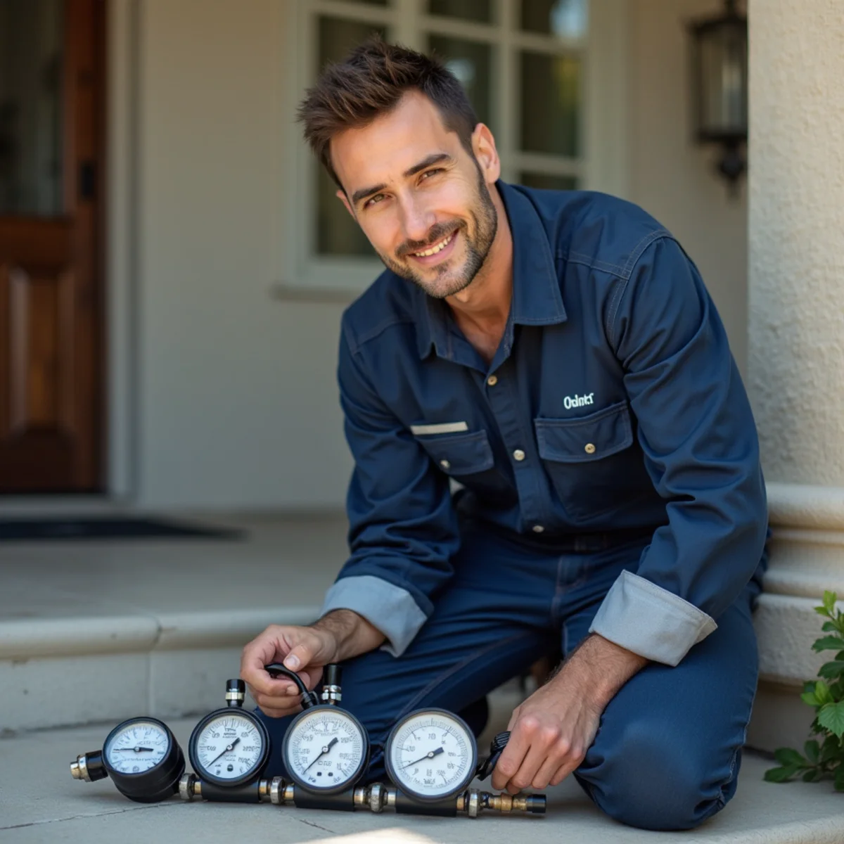 Master plumber organizing commercial plumbing equipment in Southlake TX