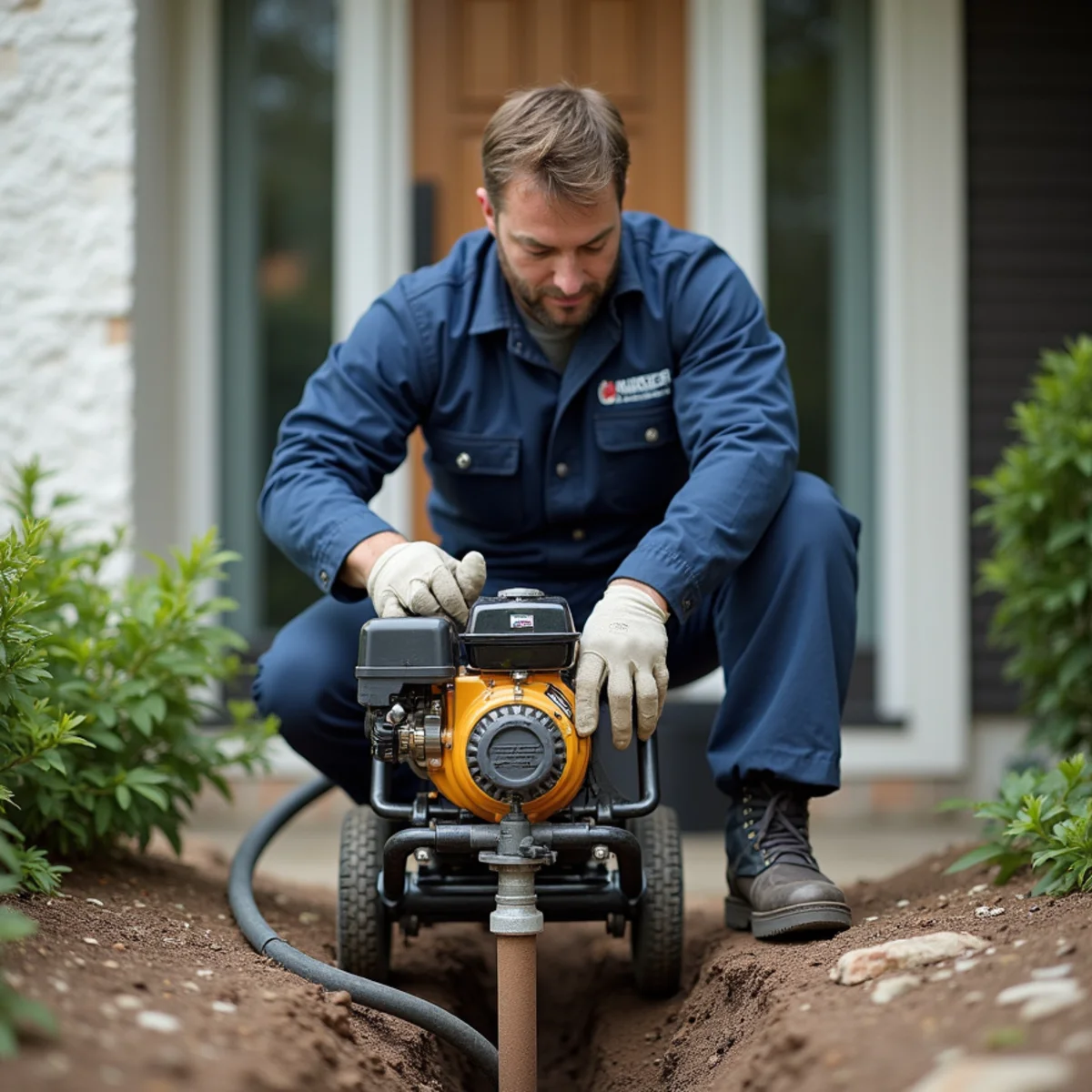 Emergency sewer backup clearing and hydro jetting equipment in Southlake TX